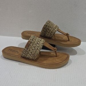 Flojos Women's Tan and Brown Sandals Size 8